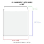 CD and DVD Outer Sleeves, 4mil Single Pocket Case Protectors with Tuckable Flap, 25-Pack for Jewel Cases