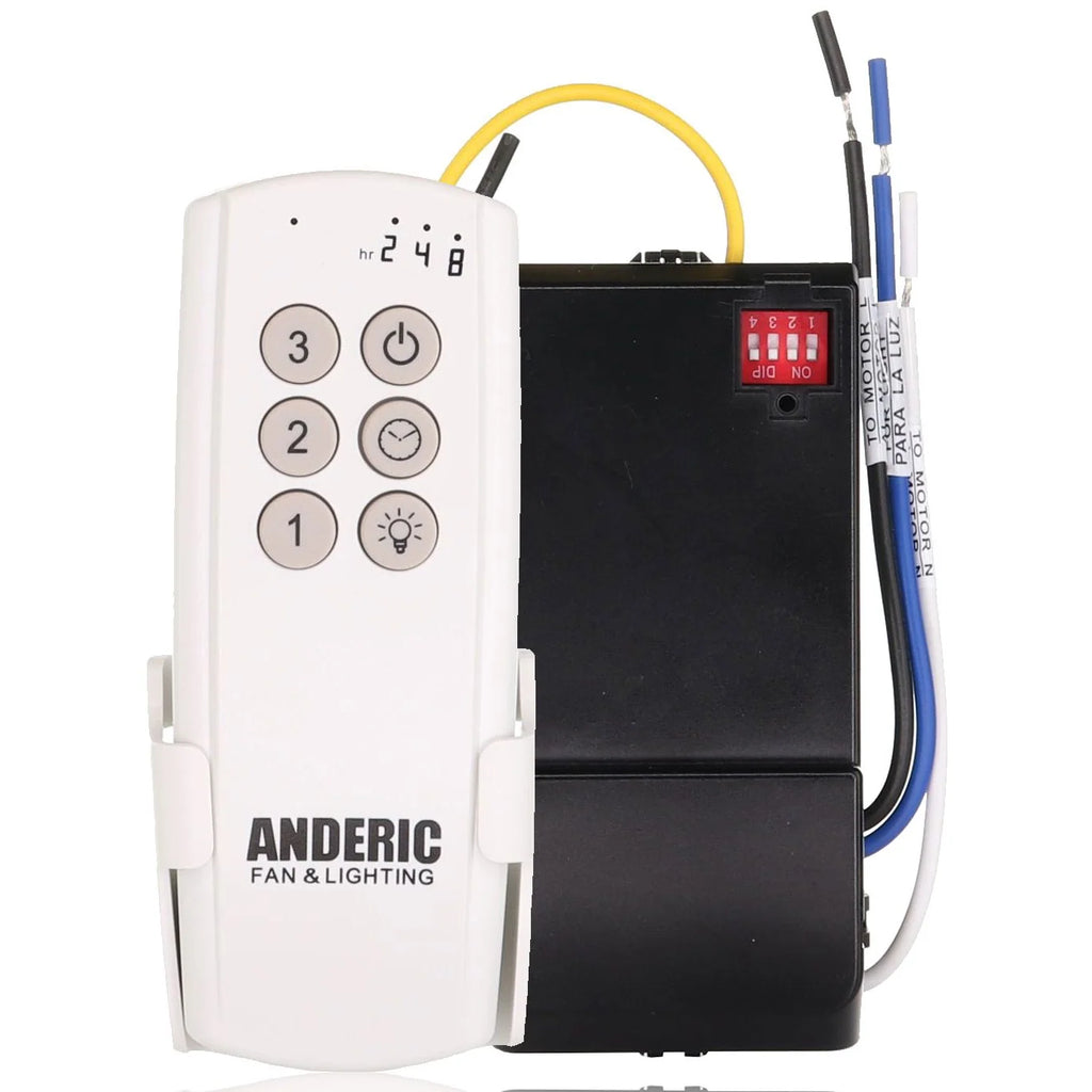 Ceiling Fan Remote Control Kit for Most AC 3-Speed Fans with Light Dimming and Automatic Shut-Off