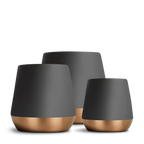 Ceramic Coffee Mugs with a Tapered Double Wall Body and Contrasting Copper Bottom for Everyday Drinks