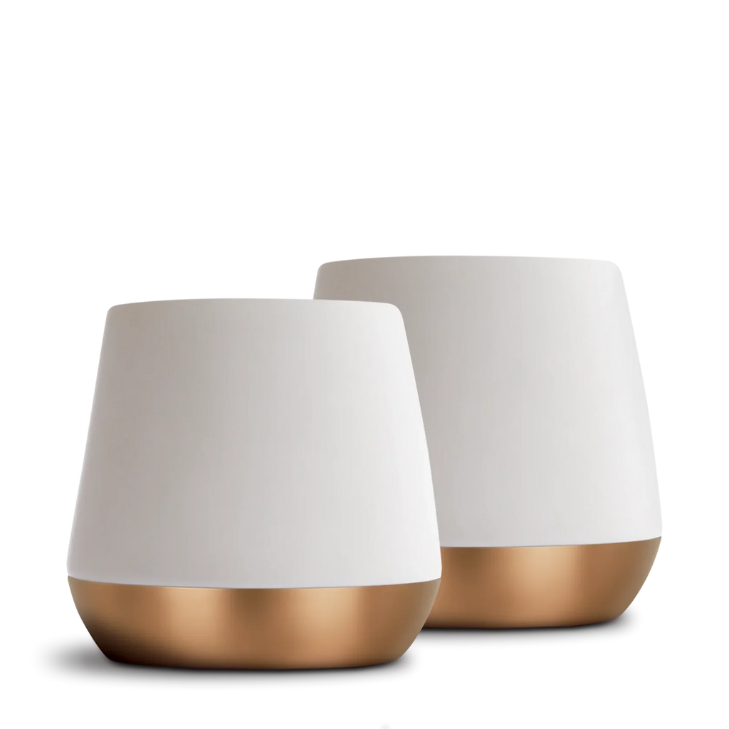 Ceramic Coffee Mugs with a Tapered Double Wall Body and Contrasting Copper Bottom for Everyday Drinks