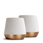 Ceramic Coffee Mugs with a Tapered Double Wall Body and Contrasting Copper Bottom for Everyday Drinks