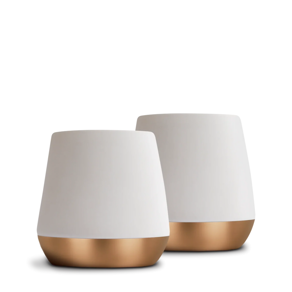 Ceramic Coffee Mugs with a Tapered Double Wall Body and Contrasting Copper Bottom for Everyday Drinks