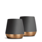 Ceramic Coffee Mugs with a Tapered Double Wall Body and Contrasting Copper Bottom for Everyday Drinks