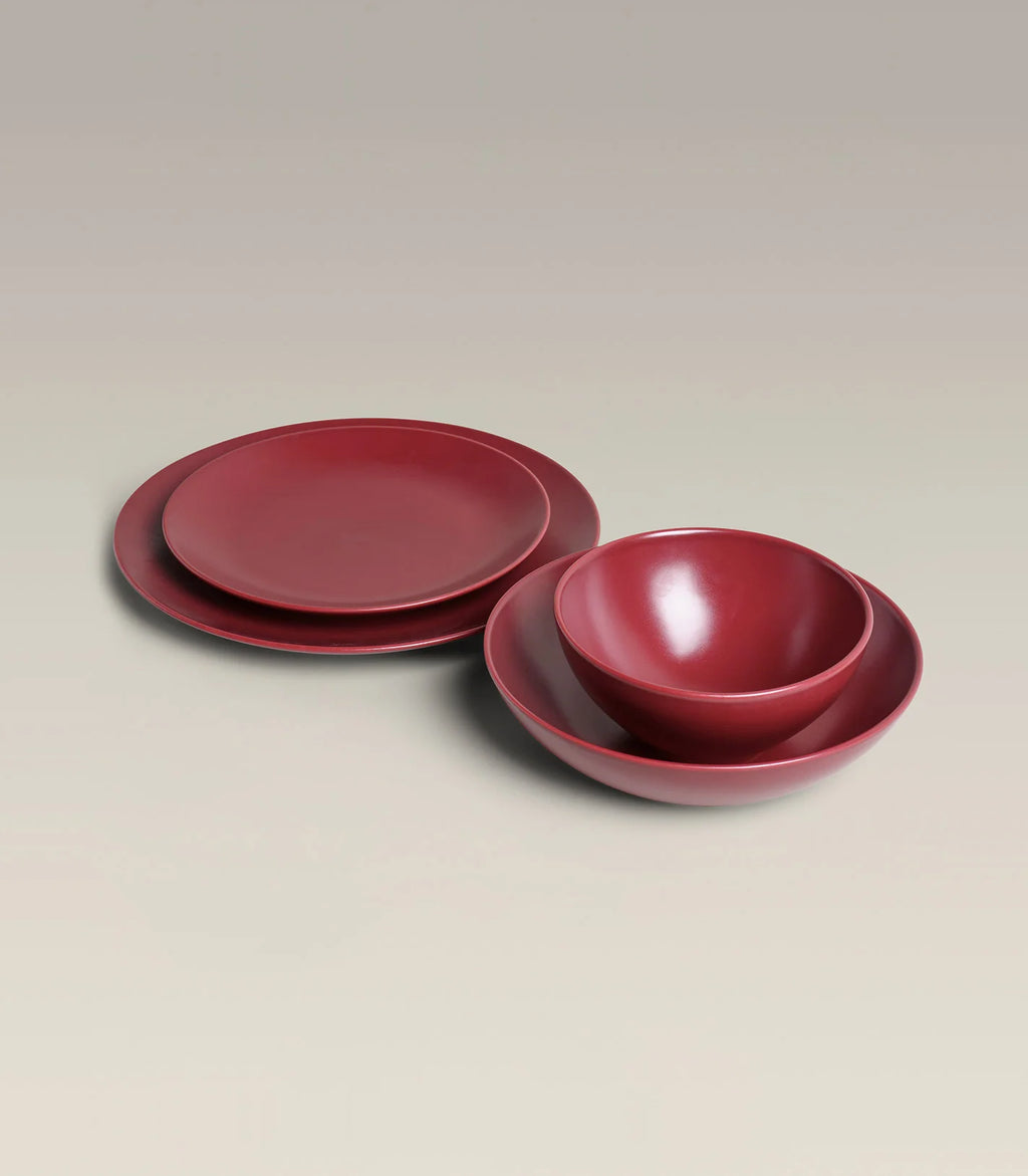 Ceramic Dinner Plates with Rimless Coupe Design in Nine Colors for Breakfast, Brunch, Lunch, Dinner and Everyday Meals