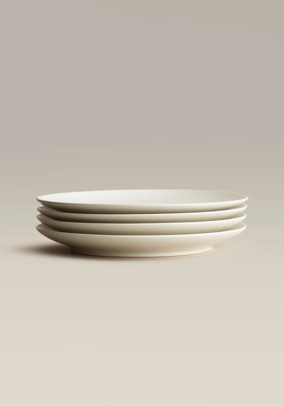 Ceramic Dinner Plates with Rimless Coupe Design in Nine Colors for Breakfast, Brunch, Lunch, Dinner and Everyday Meals — Moon