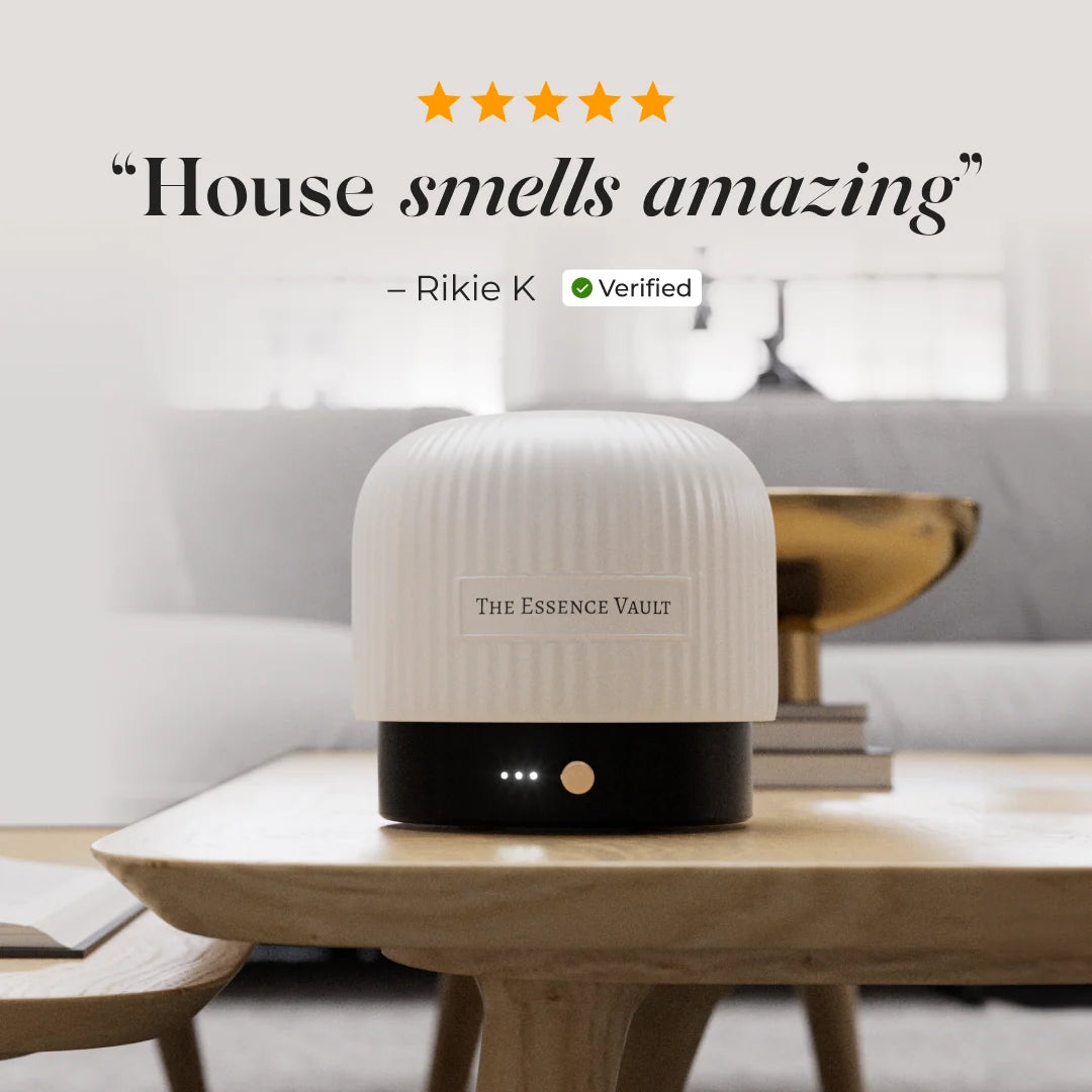 Ceramic Electric Diffuser Bundle with 140ml Ultrasonic Mist, Dimmable LED Light and Two Vegan Fragrance Oils