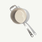 Ceramic Nonstick Saucepan with Full-Clad Stainless Base, Flared Pouring Lip and Stay-Cool Handle