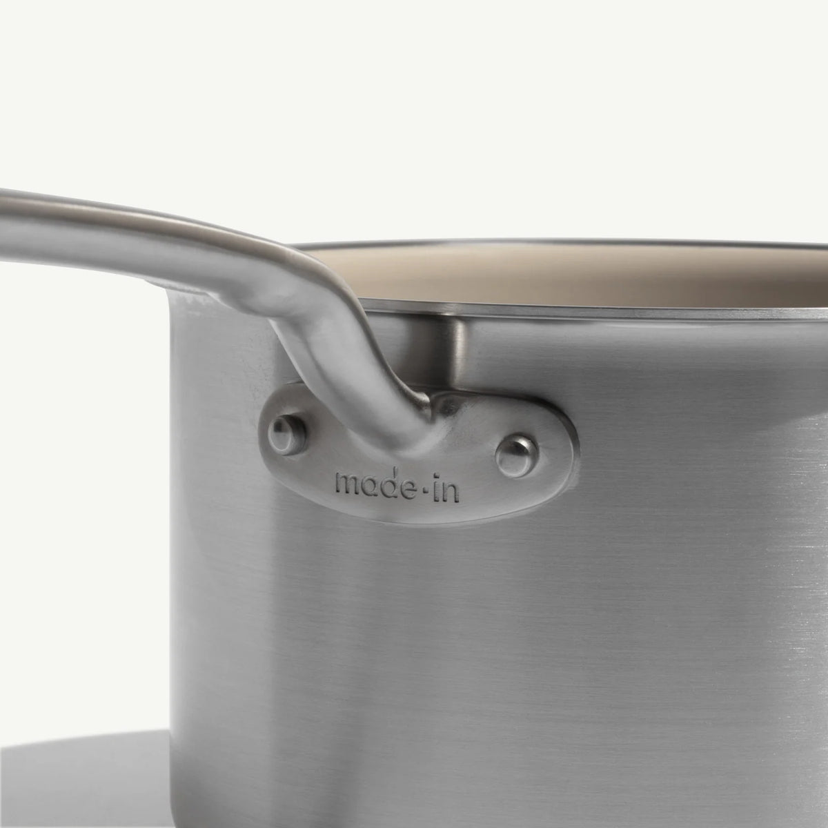 Ceramic Nonstick Saucepan with Full-Clad Stainless Base, Flared Pouring Lip and Stay-Cool Handle
