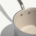 Ceramic Nonstick Saucepan with Full-Clad Stainless Base, Flared Pouring Lip and Stay-Cool Handle