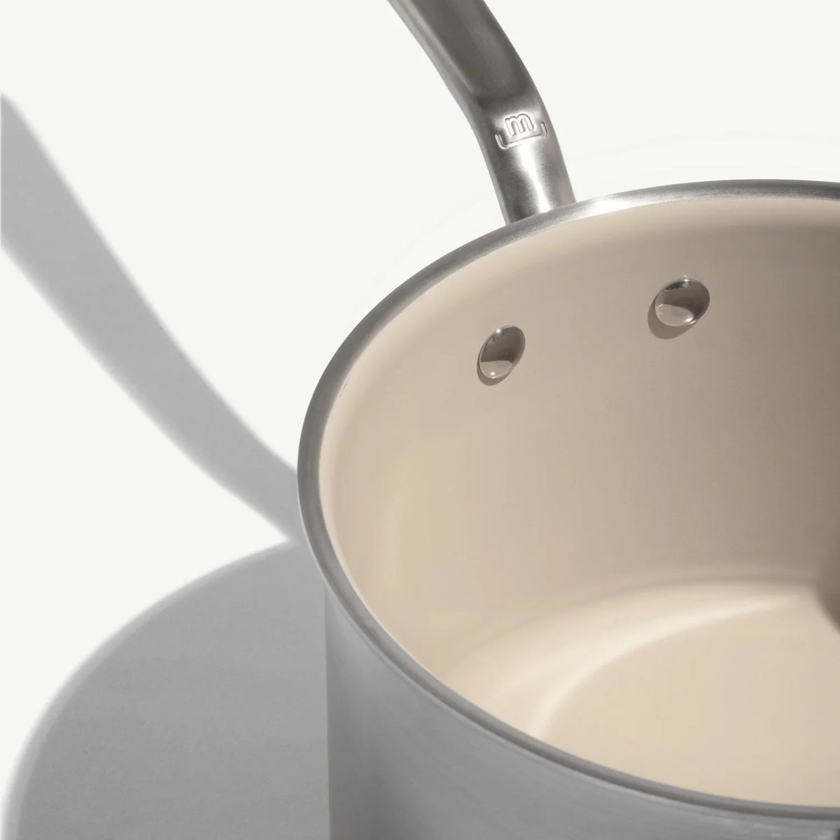 Ceramic Nonstick Saucepan with Full-Clad Stainless Base, Flared Pouring Lip and Stay-Cool Handle