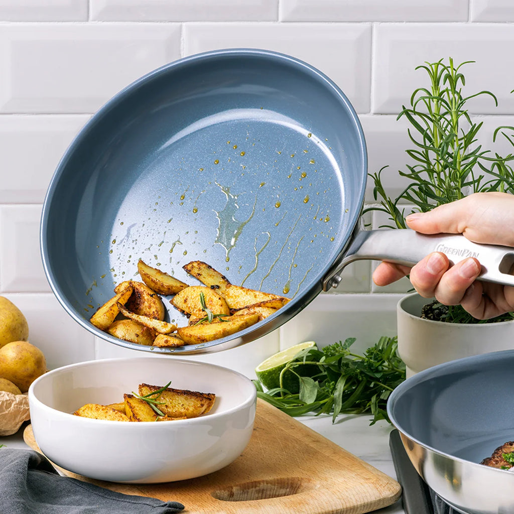 Ceramic Nonstick Stainless Steel Cookware Set, 10 Pieces for Induction Cooking, Built on an Encapsulated Base