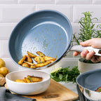 Ceramic Nonstick Stainless Steel Cookware Set, 10 Pieces for Induction Cooking, Built on an Encapsulated Base