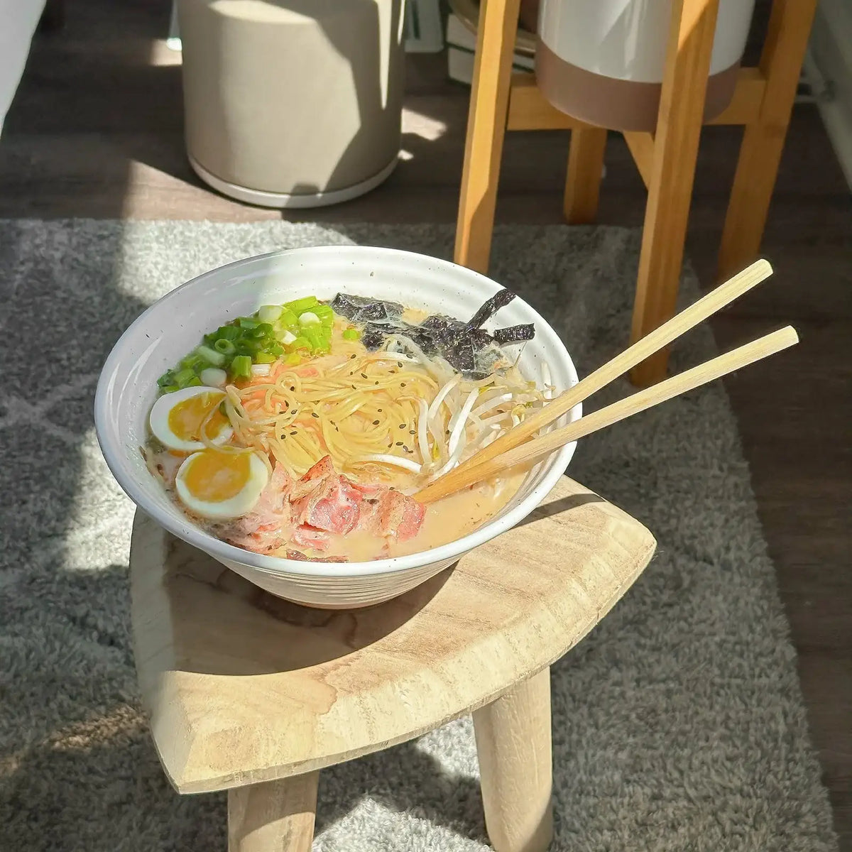 Ceramic Ramen Bowls, Set of Two, Each Holding 45 oz, Shaped for Brothy Noodles and Visible Toppings