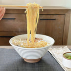 Ceramic Ramen Bowls, Set of Two, Each Holding 45 oz, Shaped for Brothy Noodles and Visible Toppings