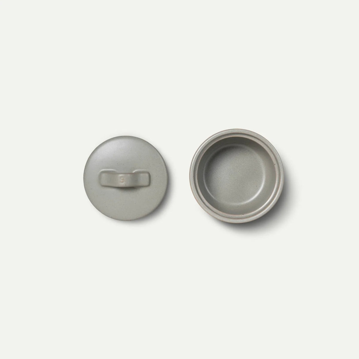 Ceramic Salt and Pepper Cellars Set with Fitted Lids and Small Spoons for Seasoning at the Stove or Table
