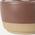 Ceramic Salt and Pepper Cellars Set with Fitted Lids and Small Spoons for Seasoning at the Stove or Table