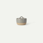 Ceramic Salt and Pepper Cellars Set with Fitted Lids and Small Spoons for Seasoning at the Stove or Table