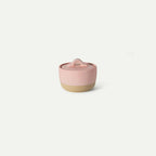 Ceramic Salt and Pepper Cellars Set with Fitted Lids and Small Spoons for Seasoning at the Stove or Table