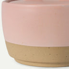 Ceramic Salt and Pepper Cellars Set with Fitted Lids and Small Spoons for Seasoning at the Stove or Table