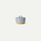 Ceramic Salt and Pepper Cellars Set with Fitted Lids and Small Spoons for Seasoning at the Stove or Table