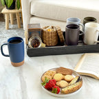 Ceramic Tea Mug Infuser Set with a Removable Fine-Mesh Strainer and Lid That Doubles as a Resting Tray