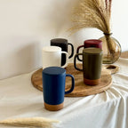 Ceramic Tea Mug Infuser Set with a Removable Fine-Mesh Strainer and Lid That Doubles as a Resting Tray