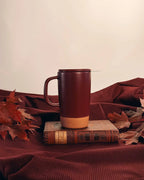 Ceramic Tea Mug Infuser Set with a Removable Fine-Mesh Strainer and Lid That Doubles as a Resting Tray