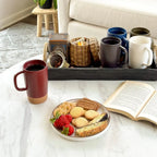 Ceramic Tea Mug Infuser Set with a Removable Fine-Mesh Strainer and Lid That Doubles as a Resting Tray