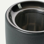 Ceramic Tea Mug Infuser Set with a Removable Fine-Mesh Strainer and Lid That Doubles as a Resting Tray