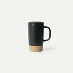 Ceramic Tea Mug Infuser Set with a Removable Fine-Mesh Strainer and Lid That Doubles as a Resting Tray