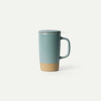 Ceramic Tea Mug Infuser Set with a Removable Fine-Mesh Strainer and Lid That Doubles as a Resting Tray