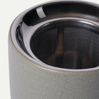 Ceramic Tea Mug Infuser Set with a Removable Fine-Mesh Strainer and Lid That Doubles as a Resting Tray
