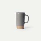 Ceramic Tea Mug Infuser Set with a Removable Fine-Mesh Strainer and Lid That Doubles as a Resting Tray