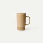Ceramic Tea Mug Infuser Set with a Removable Fine-Mesh Strainer and Lid That Doubles as a Resting Tray