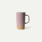 Ceramic Tea Mug Infuser Set with a Removable Fine-Mesh Strainer and Lid That Doubles as a Resting Tray