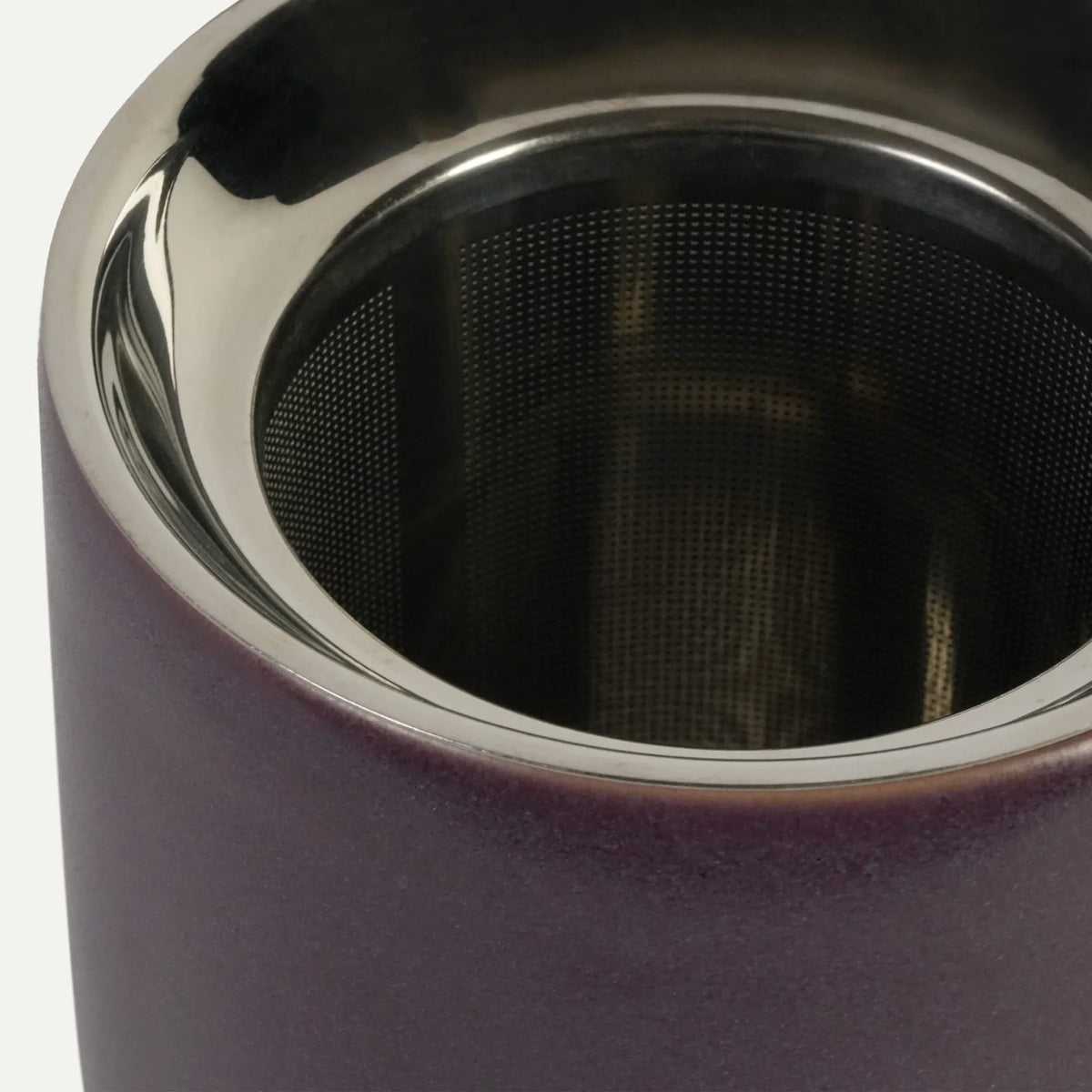 Ceramic Tea Mug Infuser Set with a Removable Fine-Mesh Strainer and Lid That Doubles as a Resting Tray
