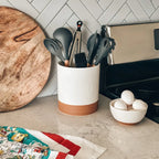 Ceramic Utensil Holder with a Wide Mouth and Stable Base for Easy Access to Everyday Cooking Tools