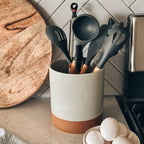 Ceramic Utensil Holder with a Wide Mouth and Stable Base for Easy Access to Everyday Cooking Tools