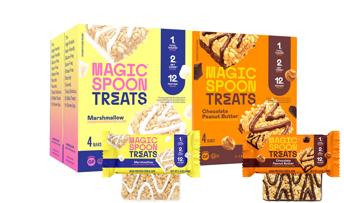 Cereal Treats Combo Pack, 16 Crispy Protein Snacks in 4 Boxes with Marshmallow and Chocolatey Peanut Butter Flavors