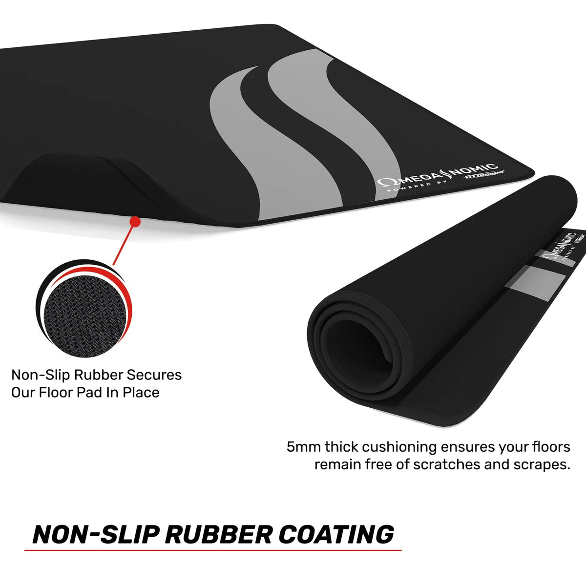 Chair Floor Mat for Gaming and Office Setups with 5mm Cushioning and a Water-Repellent Cloth Surface