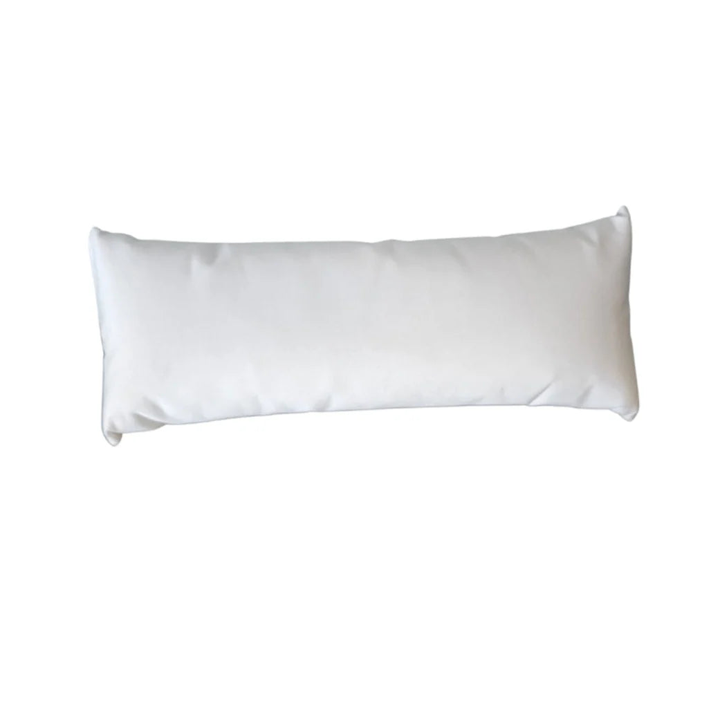 Chaise Lounge Pillow with Adjustable Neck Support and Water-Resistant Acrylic Fabric for Pool Lounging — White