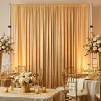 Champagne Spandex Backdrop Drape Curtain, 12 ft x 60 in Stretch