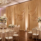 Champagne Spandex Backdrop Drape Curtain, 12 ft x 60 in Stretch