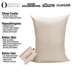 Champagne Striped 100% Mulberry Silk Pillowcase, 22-Momme