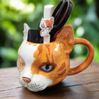 Character Mug for Morning Coffee, Decorative Drinkware That Doubles as a Handy Stationery Pot