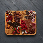 Charcuterie Board with Clear Locking Lid, 11x14-Inch Dual-Function Serving Platter, Select Compartments