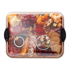 Charcuterie Board with Clear Locking Lid, 11x14-Inch Dual-Function Serving Platter, Select Compartments