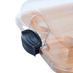 Charcuterie Board with Clear Locking Lid, 11x14-Inch Dual-Function Serving Platter, Select Compartments