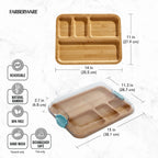 Charcuterie Board with Clear Locking Lid, 11x14-Inch Dual-Function Serving Platter, Select Compartments