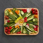 Charcuterie Board with Clear Locking Lid, 11x14-Inch Dual-Function Serving Platter, Select Compartments